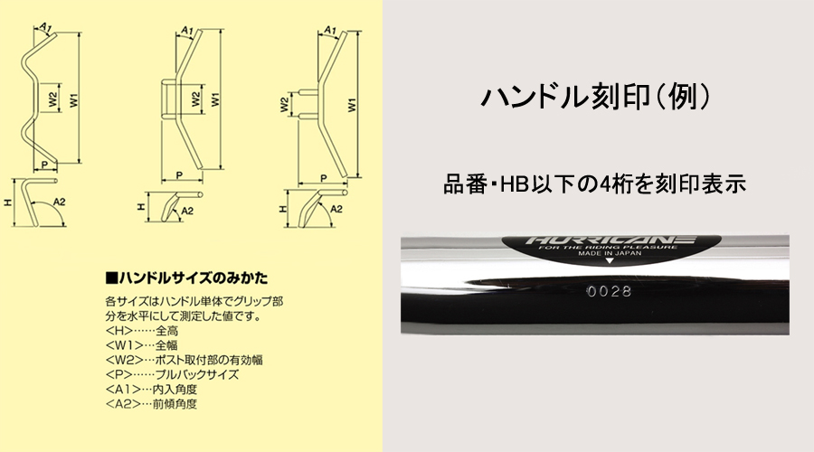 ハリケーン HB0020B-01 φ7/8インチ[22.2mm]ハンドル [コンドル] | 在庫一掃SALE｜カスタムパーツ｜２りんかん